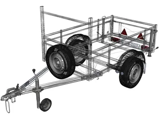 Small Load Trailer 3D Model preview