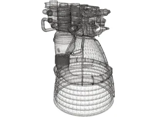 Saturn V F1 Rocket Engine 3D Model preview