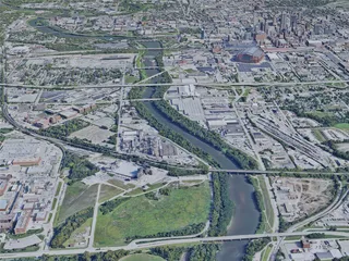 Indianapolis City, IN, USA (2019) 3D Model preview