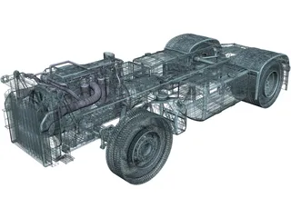 Euro Truck Chassis 3D Model preview