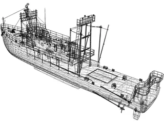 Fishing Boat 3D Model preview