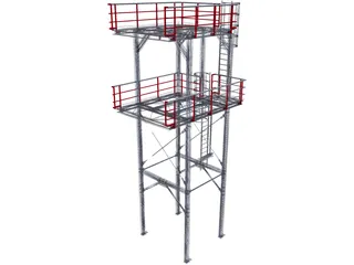 Stairtower 2 Levels 3D Model preview
