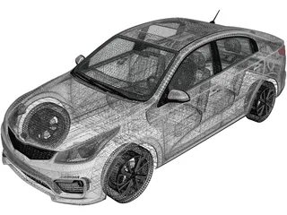 Kia Rio (2017) 3D Model preview