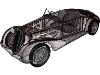 Alfa Romeo 6C 2300 S Touring Pescara Spider (1935) 3D Model preview