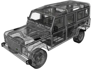 Land Rover Defender 110 Station Wagon (2011) 3D Model preview