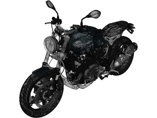 BMW R nineT Pure (2018) 3D Model preview