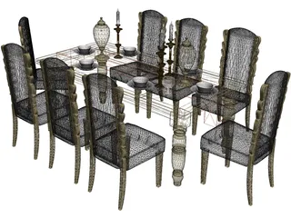 Dining Table 3D Model preview