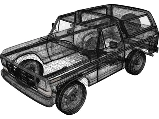 Ford Bronco Wagon (1978) 3D Model preview