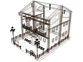 Wooden House 3D Model preview