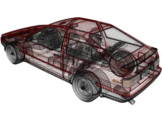 Toyota AE86 (1986) 3D Model preview