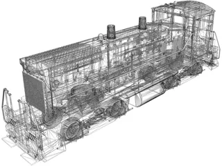 EMD SW1500 Locomotive 3D Model preview