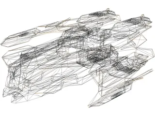 Starship Fighter 3D Model preview