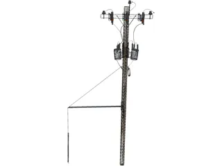 Electrical Pole 3D Model preview