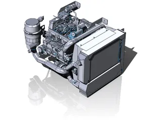 JCB444 TCA Tier III Engine 3D Model preview