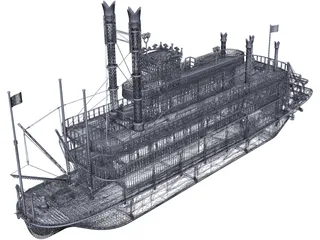 Steam Ship 3D Model preview