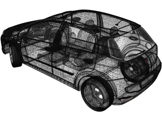 Fiat Punto 5-Door (2012) 3D Model preview