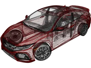 Honda Civic Si Coupe (2019) 3D Model preview