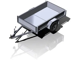 Box Trailer 7x5ft 3D Model preview