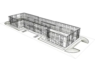 H-mart Office Building 3D Model preview