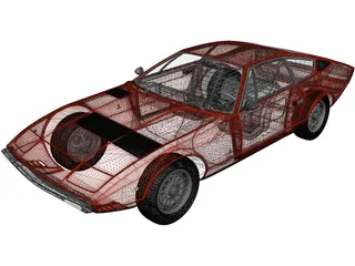 Maserati Khamsin AM120 (1977) 3D Model preview