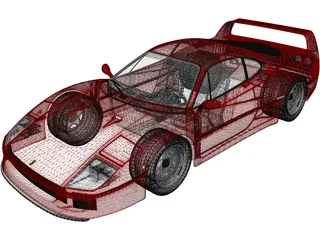 Ferrari F40 (1987) 3D Model preview