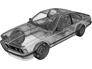 BMW 6-series 635CSi E24 (1978) 3D Model preview