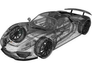 Porsche 918 Spyder (2015) 3D Model preview