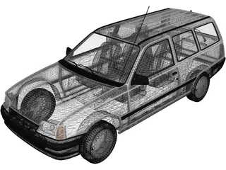 Opel Kadett Caravan (1991) 3D Model preview