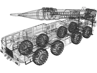 Scud Missile Launcher 3D Model preview