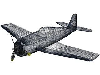 Grumman F6F Hellcat 3D Model preview