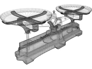 Balance with scales 3D Model preview