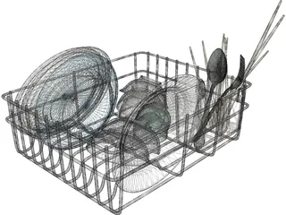 Dish Set 3D Model preview