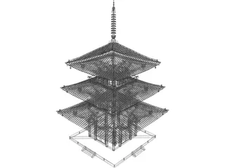 Japanese Tower 3D Model preview