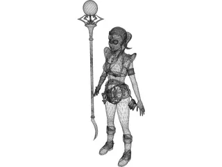 Elf Witch 3D Model preview