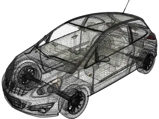 Opel Corsa (2007) 3D Model preview