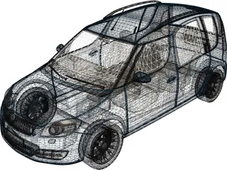 Skoda Roomster 3D Model preview