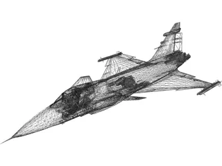Saab JAS-39C Gripen 3D Model preview