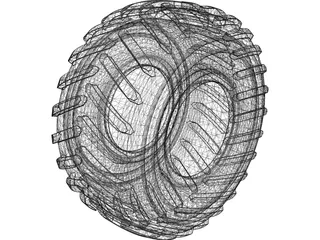 Green Area Tyre 33 inch 3D Model preview