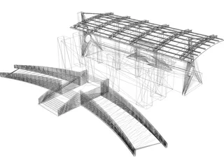 Stadium Canopy 3D Model preview