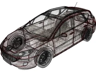 Peugeot 407sw 3D Model preview