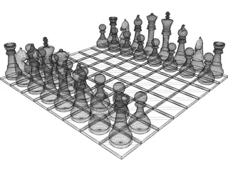 Chess Board 3D Model preview