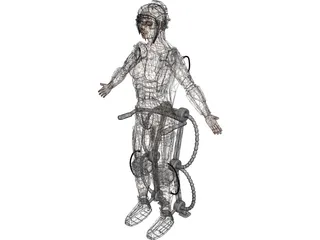 Woman Warrior Futuristic 3D Model preview