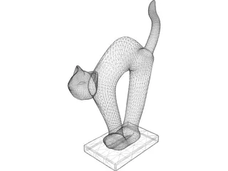 Abstract Cat Statue 3D Model preview
