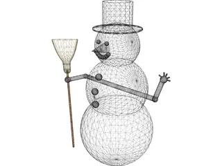 Waving Snowman 3D Model preview