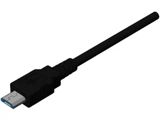 Micro-USB Plug 3D Model preview