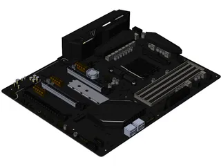 MSI X370 Gaming Pro Carbon Motherboard 3D Model preview
