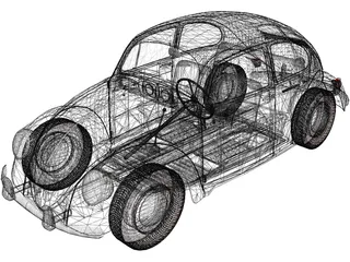 Volkswagen Beetle (1948) 3D Model preview