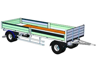Truck Trailer 3D Model preview