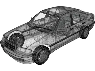 Mercedes-Benz C220 (1998) 3D Model preview