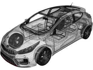 Kia Pro Ceed GT (2014) 3D Model preview